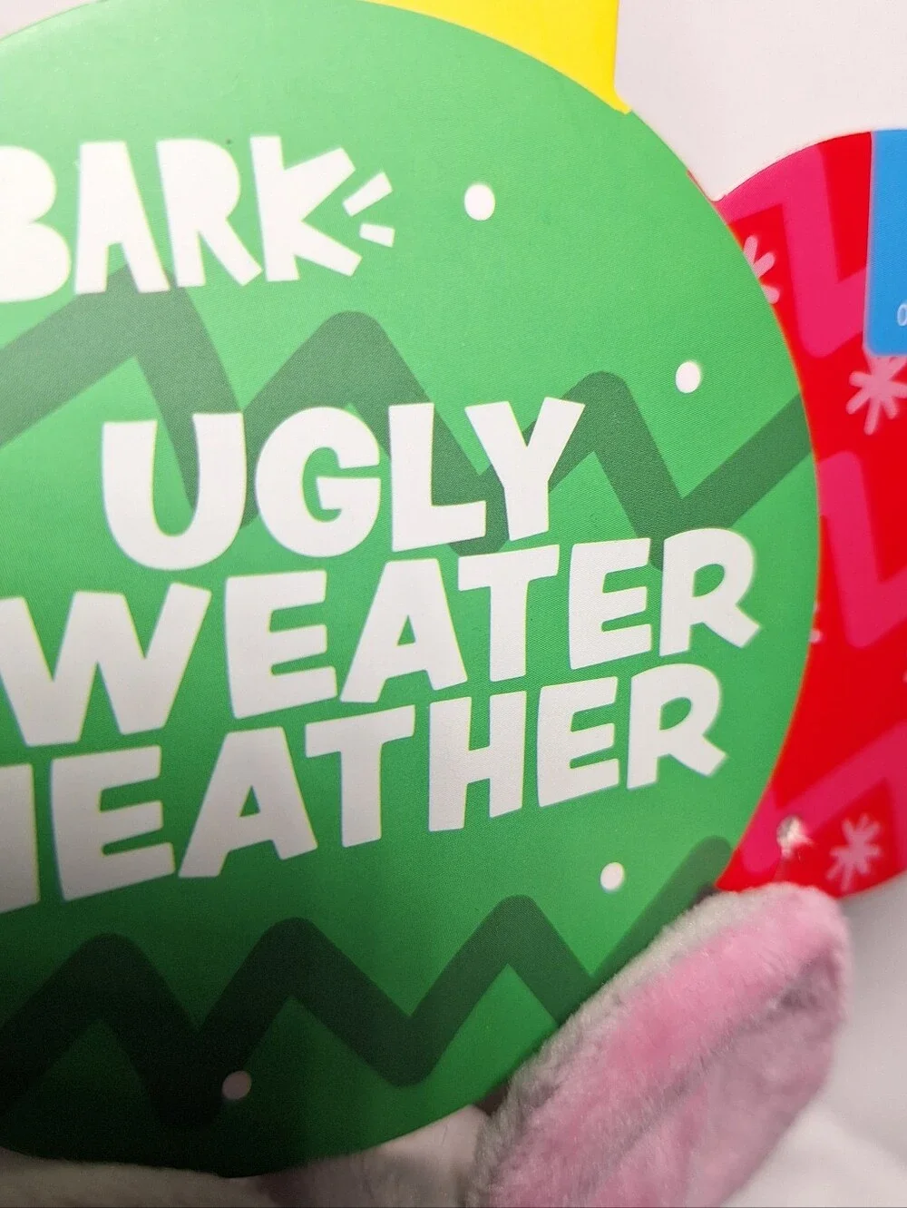 NWT Bark Ugly Sweater Heather Dog Toy S